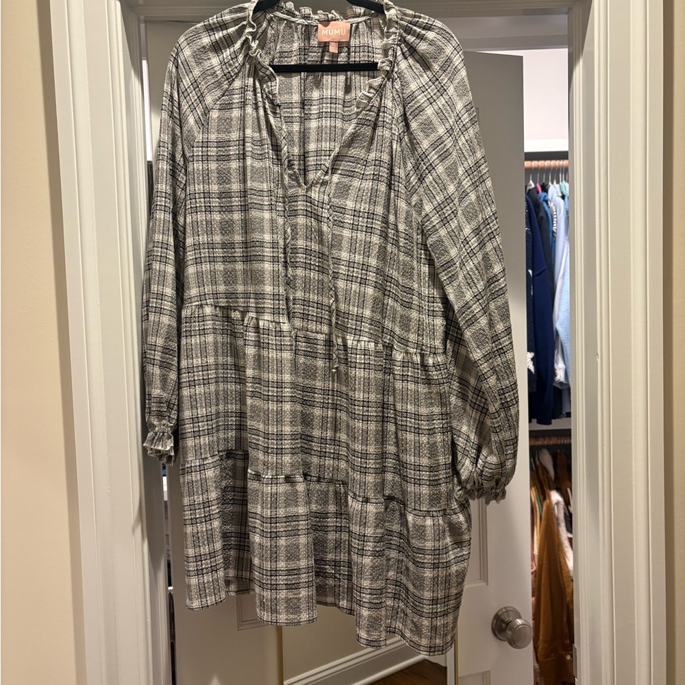 Show Me Your MuMu Black and White Checkered Dress